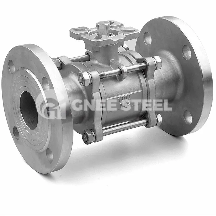 3-Stuk geflensde kogelkraan