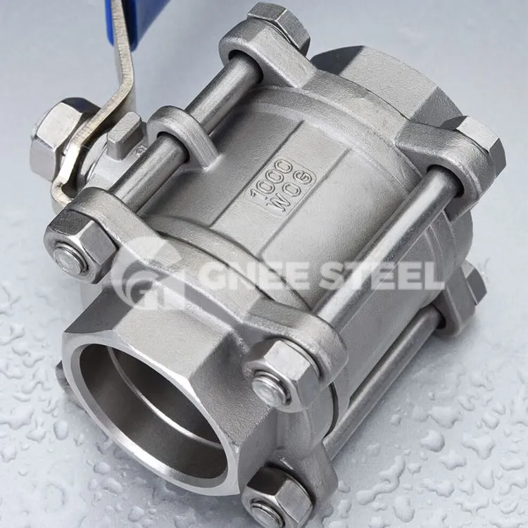 3-delige roestvrijstalen kogelkraan